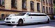 030 Лимузин Mercedes W221 S600 белый аренда Киев