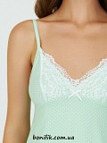 Бірюзова жіноча нічна сорочка з білим мереживом TM "ELLEN" (арт. LDK 118/03/01) Кривой Рог