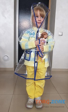 Прозрачный детский силиконовый дождевик для девочки Харьков - изображение 1