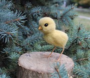 Цыпленок светлый игрушка валяная из шерсти ручной работы птица интерьерная іграшка курча игрушка цып Одеса