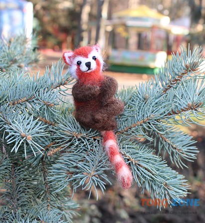 Красная Панда брошь игрушка валяная из шерсти ручной работы интерьерная подарок іграшка игрушка панд Одесса - изображение 1