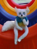 ЛИС Перемоги белый игрушка валяная интерьерная из шерсти лиса подарок іграшка лисичка валяная игрушк Одеса