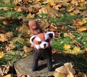 Красная Панда игрушка валяная из шерсти интерьерная подарок сувенир іграшка панда валяная игрушка Одеса