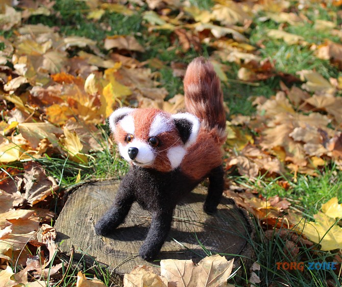 Красная Панда игрушка валяная из шерсти интерьерная подарок сувенир іграшка панда валяная игрушка Одесса - изображение 1