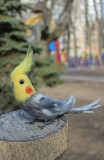 Серый корелла попугай игрушка валяная из шерсти интерьерная сувенир подарок птица папугай іграшка Одеса