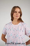 Жіноча нічна сорочка з коротким рукавом "macaroons" (арт. LDK 129/08/01) Кривой Рог