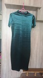 Платье Inditex женское велюровое вечернее зелёное 44 Дніпро