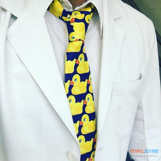 Синий галстук с желтыми утками Київ - зображення 1