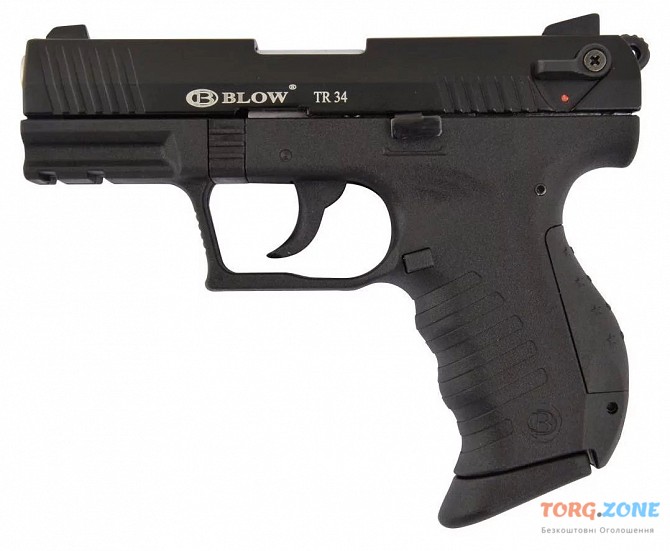 Сигнально-стартовий пістолет BLOW Tr-34, 7+1/9 mm (black/black Grips) add 1 magazine. Киев - изображение 1