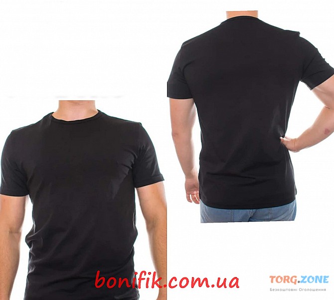Чоловіча чорна футболка з бавовни "bono" (арт. Ф 950101) Кривий Ріг - зображення 1