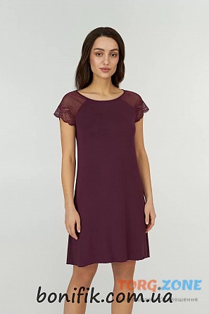 Жіноча бордова нічна сорочка "cabernet" (арт. LDM 108/00/02) Кривий Ріг - зображення 1