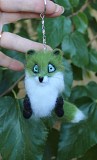 Зелена лиса брелок іграшка валяна з шерсті інтерєрна лисичка подарунок лисиця сувенір хендмєйд лис Одеса