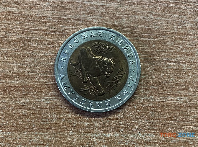 Россия 10 рублей, 1992 Амурский тигр Хмельницький - зображення 1