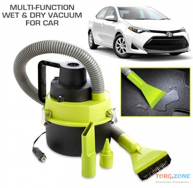 Автомобильный мощный пылесос для сухой и влажной уборки The Blac Series, 3 насадки Одеса - зображення 1