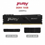 Оперативна пам'ять Kingston Fury Beast 32GB (2x16gb) DDR4 3200 MHz доставка із м.Новояворівськ