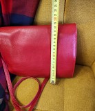 Шкіряна червона сумка кросбоді з трьома клапанами 23х18х8 см Gaiasse доставка із м.Хмельницький