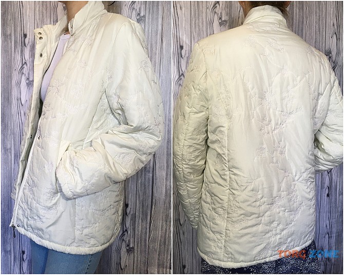Жіноча куртка демісезонна біла (молочна) стьобана р.50-52 Fact Хмельницкий - изображение 1