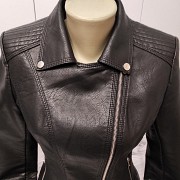 Куртка косуха жіноча чорна повсякденна шкіряна (pvc) р.44 Туреччина доставка із м.Хмельницький