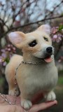 Коргі собачка валяна іграшка з шерсті інтерєрна собака войлочная сувенір доставка із м.Одеса