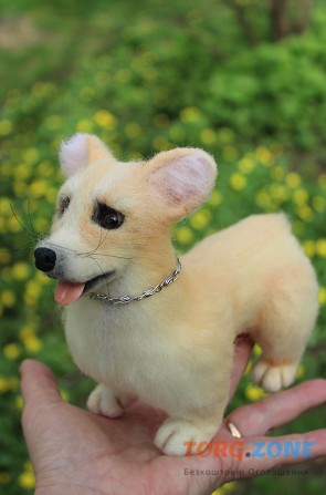 Коргі собачка валяна іграшка з шерсті інтерєрна собака войлочная сувенір Одеса - зображення 1