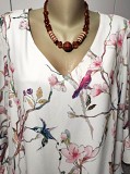 Романтична блуза з птахами і орхідеями в китайському стилі Wallis р.48-50 доставка із м.Хмельницький