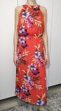 Шифонова сукня максі помаранчева з квітами р.48-50 F&F відкриті плечі доставка із м.Хмельницький