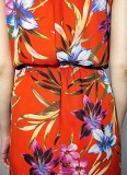 Шифонова сукня максі помаранчева з квітами р.48-50 F&F відкриті плечі доставка из г.Хмельницкий