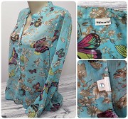 Блуза туніка легка прозора бірюзова з метеликами р.48-50 Tamaris доставка из г.Хмельницкий