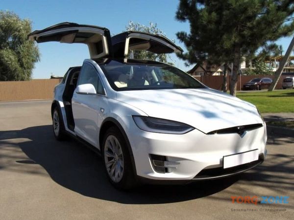 001 Tesla Model X белая электрический внедорожник арендовать на свадьбу Київ - зображення 1