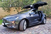 075 Tesla Model X серая электрический внедорожник арендовать на свадьбу съемки Київ