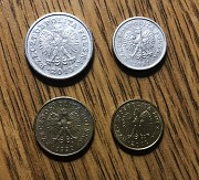 Набір польських монет (1;2;10;50 грошей) Хмельницкий