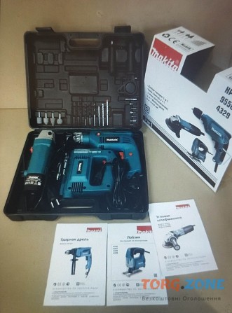 Комплект Makita 3 в 1 Дрель, лобзик, Болгарка Запорожье - изображение 1