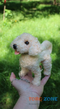 Собачка іграшка валяна мальтіпу інтерєрна собака пудель балонка мальтеза подарунок сувенір Одеса - зображення 1
