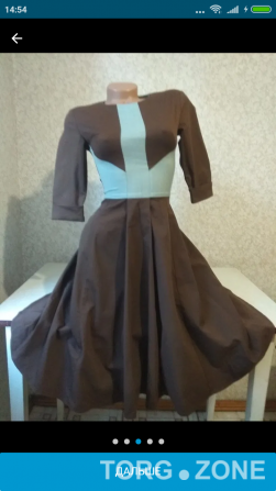 Платье р. ХS 34 (какао & бирюза) Винница - изображение 1
